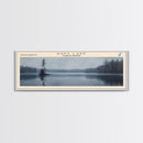 Davy Lake Framed Canvas Print, Lake House Decor, Panoramic Wall Art, Travel Poster, Rustic Lake Painting, Home Decor