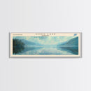 Gods Lake Framed Canvas Print, Lake House Decor, Panoramic Wall Art, Travel Poster, Scenic Lake Painting, Nature Art