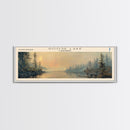 Goose Lake Framed Canvas Print, Lake House Art, Panoramic Travel Poster, Wall Art, Vibrant Lake Painting, Home Decor