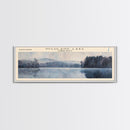 Highland Lake Connecticut Framed Canvas Print, Lake House Art, Panoramic Wall Art, Travel Poster, Scenic Lake Painting, Home Decor