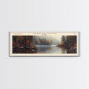Jordan Pond Maine Framed Canvas Print, Panoramic Lake House Decor, Wall Art, Travel Poster, Scenic Lake Painting, Nature Art