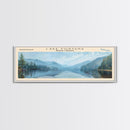 Lake Fontana North Carolina Framed Canvas Print, Lake House Decor, Panoramic Wall Art, Travel Poster, Beautiful Lake Painting, Home Art