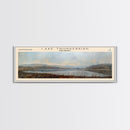Lake Thunderbird Oklahoma Framed Canvas Print, Lake House Decor, Panoramic Wall Art, Travel Poster, Scenic Landscape Painting, Bedroom Decor