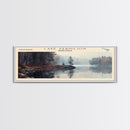 Lake Vermilion Minneapolis Framed Canvas Print, Lake House Decor, Panoramic Wall Art, Travel Poster, Scenic Landscape Painting, Rustic Art