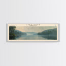 Lake Zoar Connecticut Framed Canvas Print, Lake House Decor, Panoramic Wall Art, Travel Poster, Landscape Painting, Living Room Decor