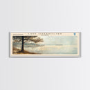Lake Verholser Oklahoma Framed Canvas Print, Lake House Decor, Panoramic Wall Art, Travel Poster, Landscape Painting, Contemporary Art