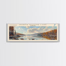 North Moose Lake Utah Framed Canvas Print, Lake House Decor, Panoramic Wall Art, Travel Poster, Beautiful Landscape Painting, Modern Art
