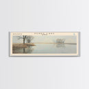 Perry Lake Kansas Framed Canvas Print, Lake House Decor, Panoramic Wall Art, Travel Poster, Beautiful Landscape Painting, Living Room Decor