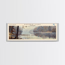 Round Valley Reservoir New Jersey Framed Canvas Print, Lake House Decor, Panoramic Wall Art, Travel Poster, Tranquil Landscape, Modern Art