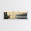 Turkeyfoot Lake Ohio Panoramic Wall Art, Framed Canvas Print, Lake House Decor, Travel Poster, Scenic Lake Scene, Bedroom Decor