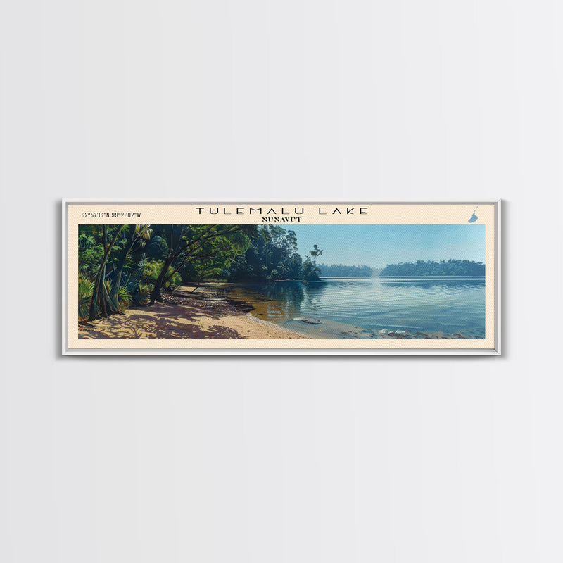 Walden Pond Massachusetts Panoramic Wall Art, Framed Canvas Print, Lake House Decor, Travel Poster, Scenic Lake Scene, Bedroom Decor