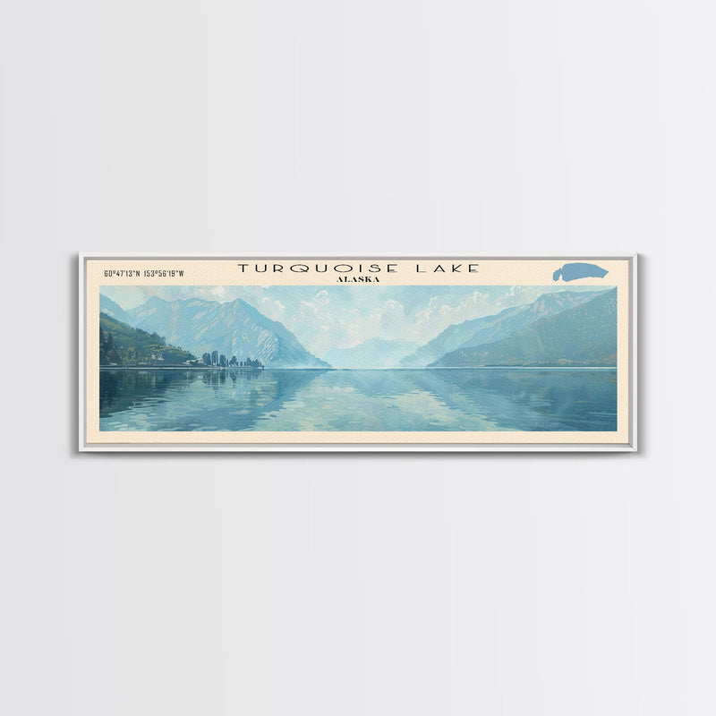 Walker Lake USA Nevada Panoramic Wall Art, Framed Canvas Print, Lake House Decor, Travel Poster, Beautiful Lake Scene, Bedroom Decor