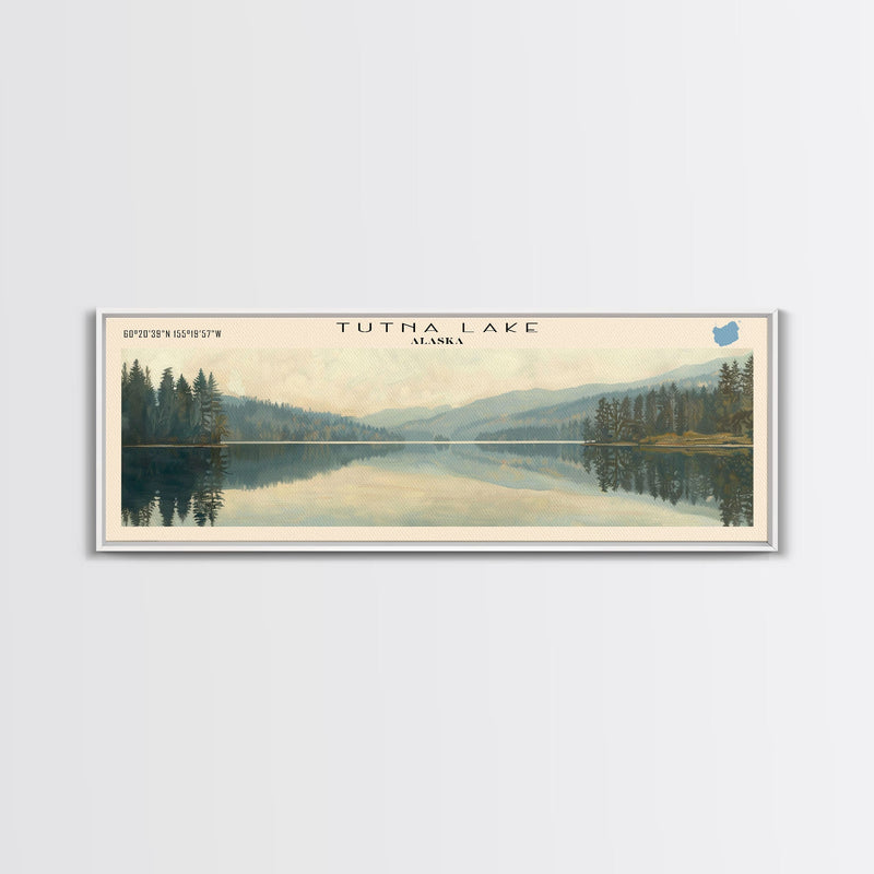 Wallum Lake Rhode Island Panoramic Wall Art, Framed Canvas Print, Lake House Decor, Travel Poster, Scenic Lake Scene, Living Room Art