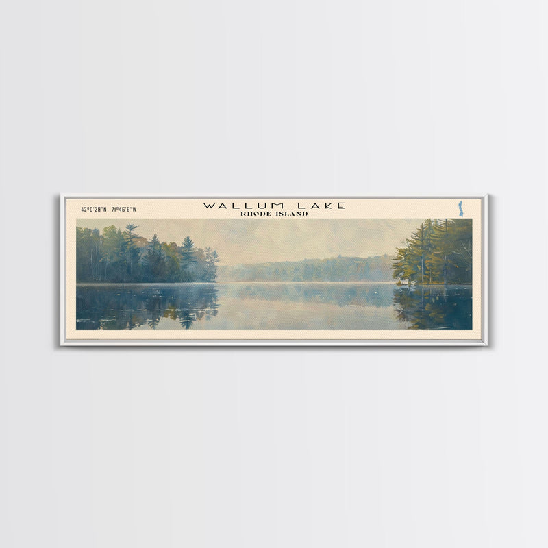 Wilson Lake Arizona Panoramic Wall Art, Framed Canvas Print, Lake House Decor, Travel Poster, Scenic Lake Scene, Bedroom Art