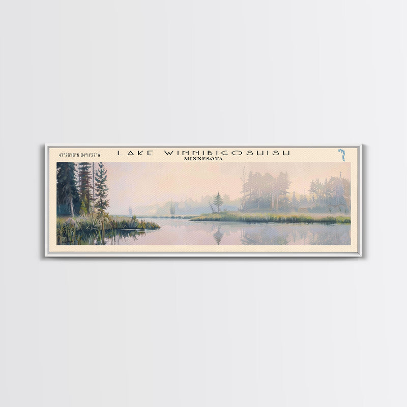 Winnipegosis Panoramic Wall Art, Framed Canvas Print, Lake House Decor, Travel Poster, Serene Landscape, Home Decor