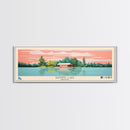 Banning Lake Indiana Framed Canvas Print, Panoramic Travel Poster, Midcentury Modern Wall Art, Pop Art, Bedroom Decor