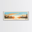 Barren River Lake Kentucky Framed Canvas Print, Panoramic Travel Poster, Midcentury Modern Wall Art, Pop Art, Lake House Decor