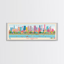 East Reservoir Ohio Framed Canvas Print, Panoramic Art, Midcentury Modern, Pop Art, Bedroom Wall Decor, Travel Poster, Lake View Art
