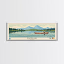 Echoing Lake Ontario Framed Canvas Print, Panoramic Art, Midcentury Modern, Pop Art, Bedroom Decor, Travel Poster, Lake View