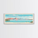 Elephant Butte Reservoir New Mexico Framed Canvas Print, Panoramic Wall Art, Midcentury Modern, Pop Art, Living Room Decor, Travel Poster, Lake Art