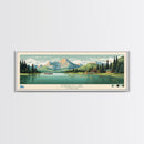 Emerald Lake Colorado Framed Canvas Print, Panoramic Art, Midcentury Modern, Pop Art, Living Room Wall Art, Travel Poster, Lake Art