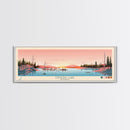Ennadai Lake Nunavut Framed Canvas Print, Panoramic Wall Art, Midcentury Modern, Pop Art, Bedroom Decor, Travel Poster, Lake View