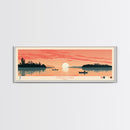 Findley Lake Ohio Framed Canvas Print, Panoramic Wall Art, Midcentury Modern, Pop Art, Bedroom Decor, Travel Poster, Nature Art, Artistic Decor