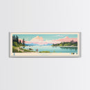 Flathead Lake Montana Framed Canvas Print, Panoramic Art, Midcentury Modern, Pop Art, Living Room Wall Art, Travel Poster, Lake View, Home Decor