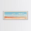 Great Salt Plains Lake Oklahoma Framed Canvas Print, Panoramic Art, Midcentury Modern, Pop Art, Bedroom Decor, Travel Poster, Lake House Art, Wall Art