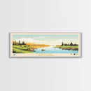 Horton Lake Northwest Territories Framed Canvas Print, Panoramic Art, Midcentury Modern, Pop Art, Living Room Decor, Travel Poster, Lake House Decor