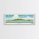 Lake Alice North Dakota Framed Canvas Print, Panoramic Wall Art, Midcentury Modern, Pop Art, Bedroom Decor, Travel Poster, Living Room Art