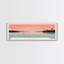 Lake Apopka Florida Framed Canvas Print, Panoramic Art, Midcentury Modern, Pop Art, Living Room Wall Art, Travel Poster, Lake House Decor