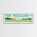 Lake Artemesia Maryland Framed Canvas Print, Panoramic Wall Art, Midcentury Modern, Pop Art, Bedroom Decor, Travel Poster, Living Room Art