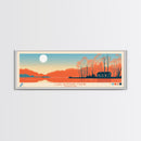 Lake Bernard Frank Maryland Framed Canvas Print, Panoramic Art, Midcentury Modern, Pop Art, Living Room Wall Art, Travel Poster, Lake House Decor