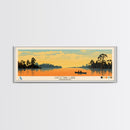 Lake Choctaw Framed Canvas Print, Panoramic Art, Midcentury Modern, Pop Art, Living Room Wall Art, Travel Poster, Lake House Decor