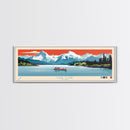 Lake Clark Alaska Framed Canvas Print, Panoramic Wall Art, Midcentury Modern, Pop Art, Bedroom Decor, Travel Poster, Living Room Art