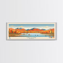 Lake Elmore Vermont Framed Canvas Print, Panoramic Art, Midcentury Modern, Pop Art, Living Room Wall Art, Travel Poster, Lake House Decor