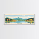 Lake Habeeb Maryland Framed Canvas Print, Panoramic Wall Art, Midcentury Modern, Pop Art, Living Room Decor, Travel Poster, Lake House Art