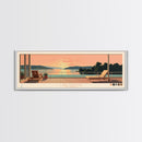 Lake Hudson Oklahoma Framed Canvas Print, Panoramic Wall Art, Midcentury Modern, Pop Art, Lake House Art, Travel Poster, Bedroom Decor