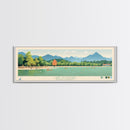 Lake Jocassee South Carolina Framed Canvas Print, Panoramic Wall Art, Midcentury Modern, Pop Art, Lake House Decor, Travel Poster, Bedroom Art