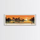 Lake Livingston Texas Framed Canvas Print, Panoramic Wall Art, Midcentury Modern, Pop Art, Bedroom Art, Travel Poster, Lake House Decor