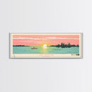Lake Manitoba Manitoba Framed Canvas Print, Panoramic Wall Art, Midcentury Modern, Pop Art, Bedroom Art, Travel Poster, Lake House Decor