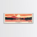 Lake Maumelle Arkansas Framed Canvas Print, Panoramic Wall Art, Midcentury Modern, Pop Art, Living Room Decor, Travel Poster