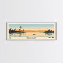 Lake Moultrie South Carolina Framed Canvas Print, Panoramic Wall Art, Midcentury Modern, Pop Art, Bedroom Art, Travel Poster, Lake House Decor