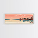 Lake Murray South Carolina Framed Canvas Print, Panoramic Wall Art, Midcentury Modern, Pop Art, Bedroom Art, Travel Poster, Lake House Decor