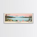 Lake Nottely Georgia Framed Canvas Print, Panoramic Wall Art, Midcentury Modern, Pop Art, Living Room Decor, Travel Poster, Lake House Art