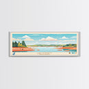 Lake Poinsett South Dakota Framed Canvas Print, Panoramic Wall Art, Midcentury Modern, Pop Art, Bedroom Art, Travel Poster, Lake House Decor