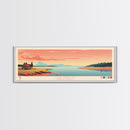 Lake Upsilon, North Dakota Panoramic Wall Art Framed Canvas Print, Midcentury Modern, Pop Art, Home Decor, Travel Poster, Living Room Art