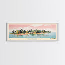 Lake Wateree, South Carolina Panoramic Wall Art Framed Canvas Print, Midcentury Modern, Pop Art, Home Decor, Travel Poster, Living Room Art