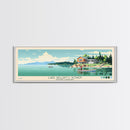 Lake William C. Bowen, South Carolina Panoramic Wall Art Framed Canvas Print, Midcentury Modern, Pop Art, Home Decor, Travel Poster, Bedroom Art